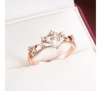 1 Stück minimalistischer Kronen-förmiger kubischer Zirkonia Damenring