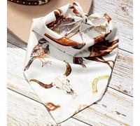 1 Stück Modische Damen Bandana mit Stierkopf, Reiter- und Western-Muster, multifunktionales Polyester-Halstuch-Accessoire, geeignet für stilvolle Allt