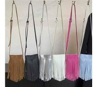 1 Stück modische, mini magnetisch verschlossene, retro Modische Handytasche, mit Quasten dekorierte Schulter-Umhängetasche, in mehreren Farben erhältl