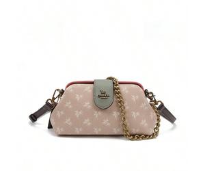 1 Stück Modische, vielseitige Damen Schultertasche mit goldfarbener Kette, aprikotfarbene lässige Clutch Tasche geeignet für den täglichen Arbeitsweg