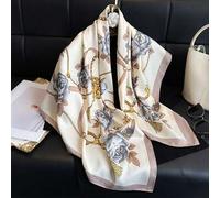 1 Stück modischer quadratischer Schal mit Blume Muster, lässiger Boho-Stil, aus Polyesterfaser hergestellt