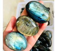 1 Stück natürlicher Kristall Labradorit Handflächenstein, ca. 3-6cm/1.18-2.36 Zoll, schöne Farben, ovaler Handflächen-/Kissenstein, lose Edelsteine, N