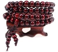 1 Stück Naturholz 108 Perlen Armband Mala Gebet Halskette Link Handgelenk tragen (8 mm, vier Kreise), Geschenk für Sie oder Ihn