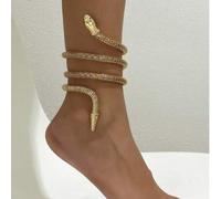 1 Stück neue kreative, einfache Punk Rock Hip Hop Stil lässige umwickelte Schlangen Fußkette