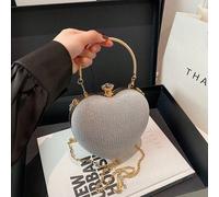 1 Stück Neues einzigartiges Design glänzender Herz-Ring Handtasche mit Kette, modische Schulter-/Umhängetasche für Dates, Lässig Outings, Valentinstag
