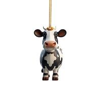 1 Stück Niedliche Cartoon Kuh Schlüsselanhänger Acryl Schlüsselanhänger Tier Keyring Kuh Auto Anhänger Schlüsselring Kuh Taschenanhänger für Christbaumanhänger Auto Aufhänger (D, One Size)