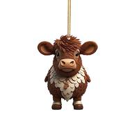 1 Stück Niedliche Cartoon Kuh Schlüsselanhänger Acryl Schlüsselanhänger Tier Keyring Kuh Auto Anhänger Schlüsselring Kuh Taschenanhänger für Christbaumanhänger Auto Aufhänger (A, One Size)