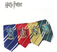 1 Stück offiziell lizenzierte Harry Potter Krawatte Hogwarts Gryffindor Slytherin Ravenclaw manuell geknotet Abzeichen gestreifter Strick Mode Krawat