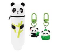 1 Stück Panda Bleistiftbeutel Und 2 -Teilige Stifte, Kreative Süße Bleistiftbeutel, Schreibwaffen, Schulbedarf.