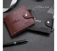 1 Stück personalisierte Herren Leder Geldbörse, modische PU Leder Herren Geldbörse, im Retro Europäischen & Amerikanischen Stil, horizontaler Druckkno