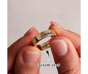 1 Stück personalisierte Ringe, stapelbare Paar-Ringe, exquisite Goldringe, gravierte Ringe für Männer und Frauen, perfekt als Geschenk, individueller