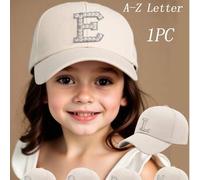 1 Stück personalisierter 26 Buchstaben Name Muster Sonnenhut Baseball Kappe, verstellbare unisex Kinder Outdoor Lässig Sonnenschutz Hut