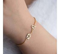 1 Stück personalisiertes feines Kettenarmband mit 12 Sternzeichen-Thema, minimalistisches Symbol-Design mit wählbar Sternzeichen, hochwertiger, nicht