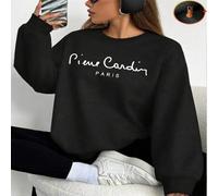 1 Stück Pierre Cardin Paris Schriftzug Damen Sweatshirt, perfekt für den täglichen Gebrauch, ideales Geschenk für Feiertage & Geburtstage, bequem und