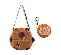 1 Stück Plüsch-Capybara-Diagonaltasche, 1 Stück Capybara-Geldbörse, Kleine Gegenstände Werden Organisiert Und Aufbewahrt, Lippenstift Und Kopfhörern.