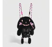 1 Stück Punk-Stil Dunkel Kreuz Kaninchen Rucksack, eine Studenten Halloween Umhängetasche, ein Punk Nieten Halskette Dekorationspuppe Tasche, geeignet