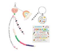 1 Stück Quasten Regenbogenschlüsselkette Und 1 Stück Runder Schlüsselbund, Süße Süße Anhänger, Kreative Ornamente, Geschenke Für Mädchen.