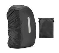 1 Stück Reflektierende Rucksacktasche Mit 1 Stück Kordelzug-Aufbewahrungstasche, Wasserdichte Rucksack-Regentasche, Wandern, Wandern, Reflektierende Rucksackabdeckung, Rucksack-Regenschutz (Schwarz)