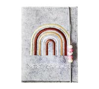 1 Stück Regenbogen-Geldbörsenhalter Aus Filz, Tragbare Münzbörse, Verdeckter Kartenhalter, Reisepasshülle, Geeignet Zur Aufbewahrung Von Impfbescheinigungen (Grau)