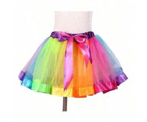 1 Stück Regenbogen Tüllrock, Mädchen Ballett Tüllrock