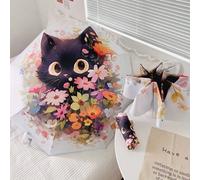 1 Stück Regenschirm mit Katzen-Strauß Cartoon, UV-Schutz Damen Regenschirm für Sonne & Regen mit automatischem Öffnen/Schließen, tragbarer Reise-Regen