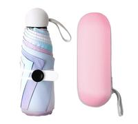 1 Stück Reise Taschenschirm， Leicht Regenschirm ，mini-Kompakter Sonnenschirm 6 Rippen，mit 1 Aufbewahrungsbox Für Rosa Kapseln，kinder Bunt Regenschirm ，im Freien Uvschutz。geeignet Für Mädchengeschenke
