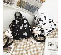 1 Stück Reißverschluss-Verschluss Mode süßer Harajuku Stil Rucksack, super beliebter Kuh-Muster Cord Koreanischer weicher Rucksack, perfektes Geschenk