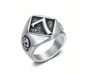 1 Stück Retro Hip-Hop Edelstahl Nummer 7 Ring, personalisierte coole Dekoration für Männer
