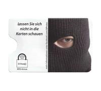 1 Stück RFID Schutzhülle Ausweisehülle für eine EC-Karte oder Kreditkarte, Sonderedition Maske