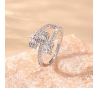 1 Stück Ring aus Kupfermaterial mit Multi-Würfel Micro-Eingelegt CZ Stein, Damen Alltagsparty Trageringen