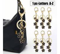 1 Stück rosa 26 Buchstaben Blumen Taschenanhänger, Schlüsselanhänger Anhänger, Taschendekoration, süßes florales Buchstaben Accessoire, geeignet als k