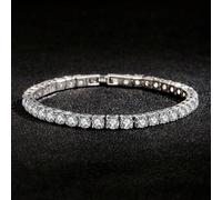 1 Stück S925 Sterling Silber Armband Zirkonia Tennis Ball Damen Mode einfach Verlobungs Hochzeits Charm Schmuck 4mm 16-23cm