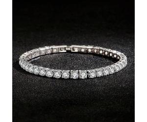 1 Stück S925 Sterling Silber Armband Zirkonia Tennis Ball Damen Mode einfach Verlobungs Hochzeits Charm Schmuck 4mm 16-23cm