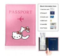 1 Stück Sanrio Hello Kitty Reisepasshülle & Ticket-Organizer - Schlank, leicht, Kunstleder, süßes Charakterdesign für Pässe, Flugtickets, Reisedokumen