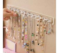 1 Stück Schmuckständer für Halsketten, Armbänder, Ohrringe und Ringe mit transparentem/rosa Wanddisplay für Frisiertisch, Spiegelschrank, Sonne, Reise