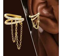 1 Stück Silber Doppelschicht Quasten Clip-On Ohrringe, elegantes und modisches Design, geeignet für den täglichen Gebrauch, geringe Allergenität