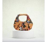 1 Stück Skulptierte Taschen - Bunte PVC-Pailletten-Patchwork, Mesh, bestickte Blumen-Blatt-Wolken-Muster gefaltete Lässig Sommer Strandtasche für Dame