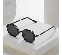 1 Stück Sommer Herren/Damen metallische geometrische mehrseitige Modebrillen, modische Straßenmodebrille in Schwarz/Gold/Silber/Braun, ganzjähriger Ge