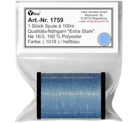 1 Stück Spule a. 100m Qualitäts - Nähgarn, Extra-Stark, Farb-Nr.1018 hellblau, Ne 16/3, 100% Polyester für die Nähmaschine Garn, (0,06 € / m), 1759