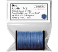 1 Stück Spule a. 100m Qualitäts - Nähgarn, Extra-Stark, Farb-Nr.1024 blau, Ne 16/3, 100% Polyester für die Nähmaschine Garn, (0,06 € / m), 1742