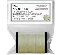 1 Stück Spule a. 100m Qualitäts - Nähgarn, Extra-Stark, Farb-Nr.1031 beige, Ne 16/3, 100% Polyester für die Nähmaschine Garn, (0,06 € / m), 1740