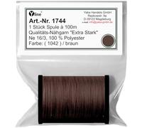 1 Stück Spule a. 100m Qualitäts - Nähgarn, Extra-Stark, Farb-Nr.1042 braun, Ne 16/3, 100% Polyester für die Nähmaschine Garn, (0,06 € / m), 1744