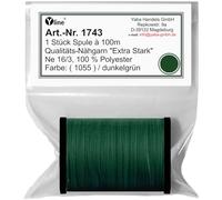 1 Stück Spule a. 100m Qualitäts - Nähgarn, Extra-Stark, Farb-Nr.1055 dunkel grün, Ne 16/3, 100% Polyester für die Nähmaschine Garn, (0,06 € / m), 1743