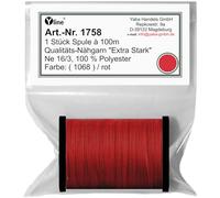 1 Stück Spule a. 100m Qualitäts - Nähgarn, Extra-Stark, Farb-Nr.1068 rot, Ne 16/3, 100% Polyester für die Nähmaschine Garn, (0,06 € / m), 1758