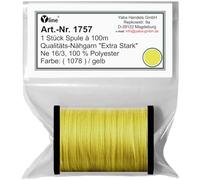 1 Stück Spule a. 100m Qualitäts - Nähgarn, Extra-Stark, Farb-Nr.1078 gelb, Ne 16/3, 100% Polyester für die Nähmaschine Garn, (0,06 € / m), 1757