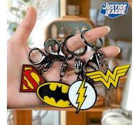1 Stück süßer Anime Schlüsselanhänger, coole und minimalistische Mode-Superhelden Batman, Superman, Wonder Woman, Flash Logo Schlüsselanhänger, perfek