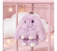 1 Stück süßer Kaninchen-Fellplüsch-Anhänger, flauschiger Kaninchen-Schlüsselanhänger Dekoration für Ostern, Handy, Autoschlüssel Autozubehör Tasche Ge