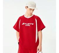 1 Stück Teenager Jungen Hip Hop Raglanärmel Farbblock Kurzarm T-Shirt, amerikanischer Streetwear Lässig Loose Fit Grafik Tee, geeignet für Outdoor, Sp