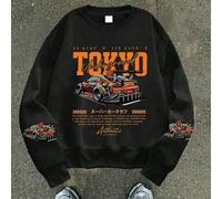1 Stück Teenager Jungen Rennwagen-Element Sweatshirt, bequem, Frühling Herbst Outdoor Treffen & personalisierter Stil