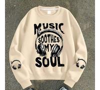 1 Stück Teenager Jungen Sweatshirt mit Kopfhörer-Element, bequem, für Frühling Herbst Outdoor Treffen & personalisierter Stil